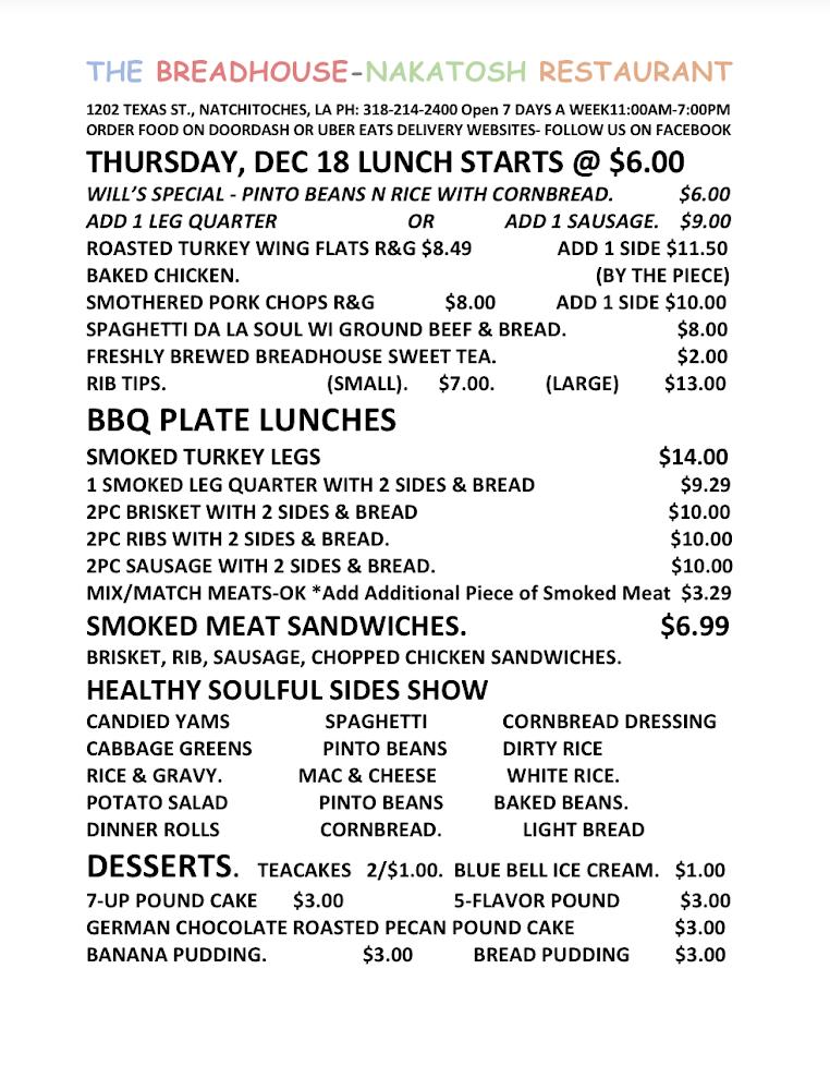 The Breadhouse-Nakatosh Restaurant Menu image 4