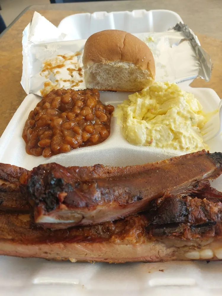 Ribs Baked Beans and Potato Salad